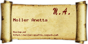 Moller Anetta névjegykártya